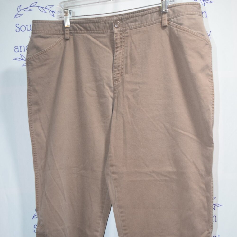 Rafaella Woman Brown Crop Slacks 18W